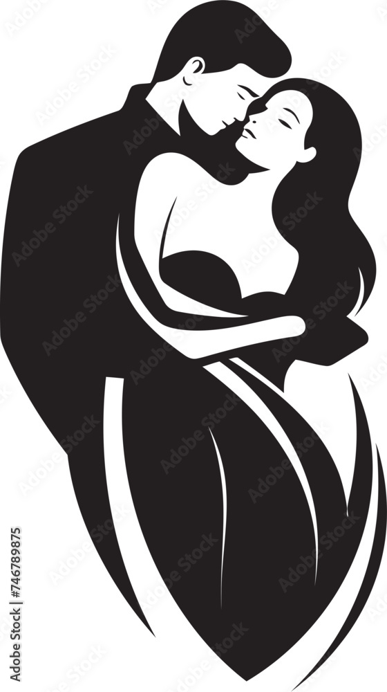 Loving Embrace Vector Graphic of Man Holding Woman in Black Caring Connection Black Logo Design of Couple in Embrace Loving Embrace Vector Graphic of Man Holding Woman in Black Caring Connection Black Logo Design of Couple in Embrace