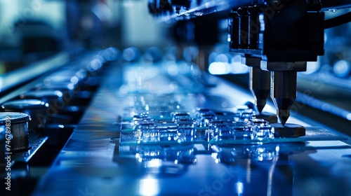 In semiconductor manufacturing, a negative color image of a silicon die being picked up within a silicon wafer using a die attach machine