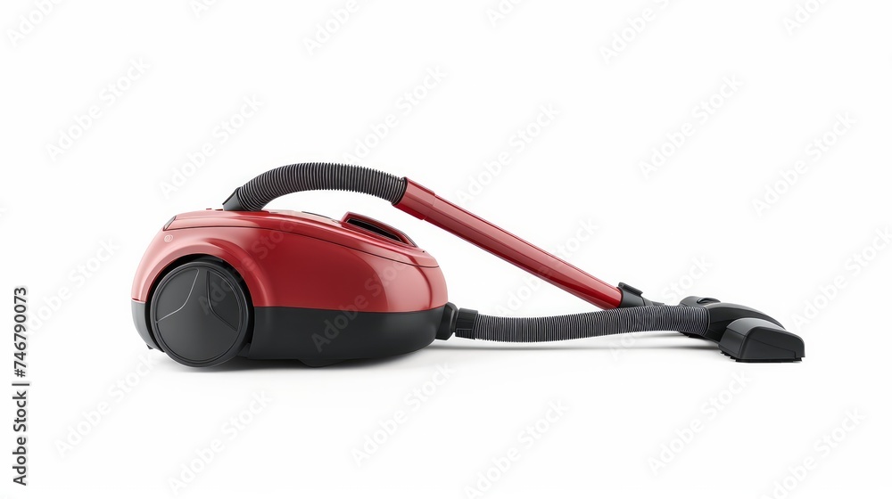 Isolated on a white background, there's a red vacuum cleaner Isolated on a white background, there's a red vacuum cleaner
