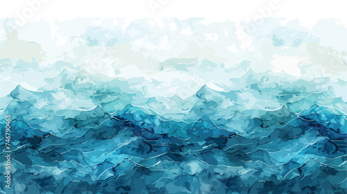 Blue azure turquoise abstract watercolor background © zoni