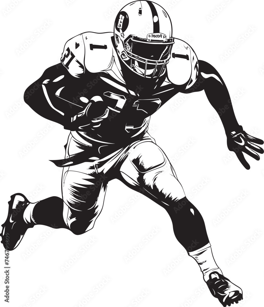 Obraz premium Infinite Compassion Vector Graphic of Rising NFL Talent in Black Eternal Comfort Iconic Black Logo Design of Dominant NFL Player