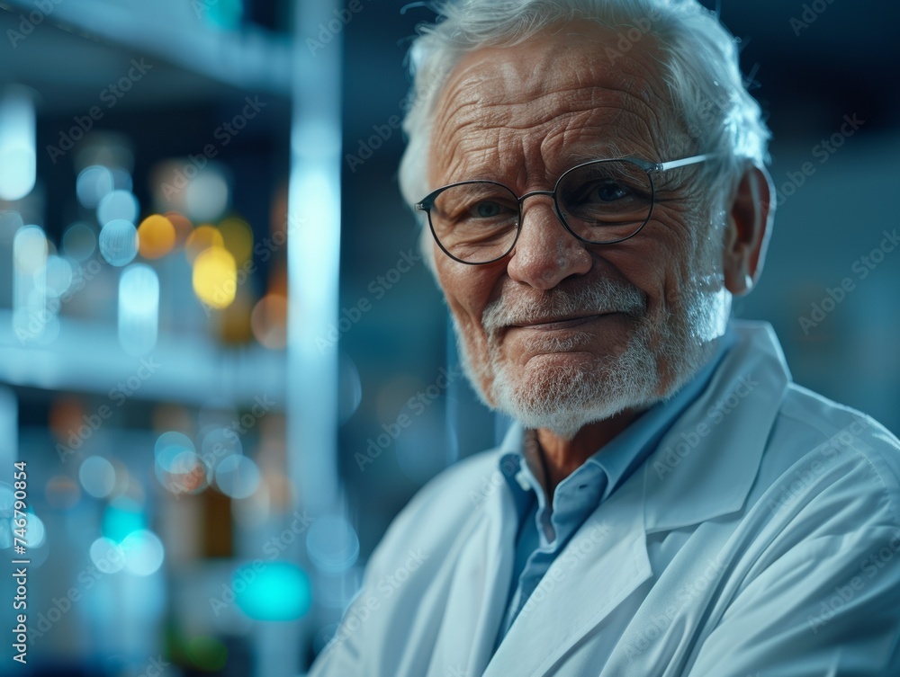 Senior Researcher in Lab Smiling Senior Researcher in Lab Smiling