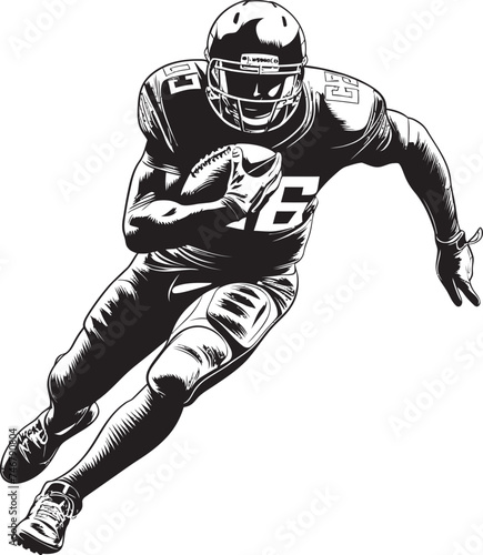Cherished Guardian Iconic Black Logo Design of NFL Player Icon Enduring Affection Black Emblem of Rising NFL Talent