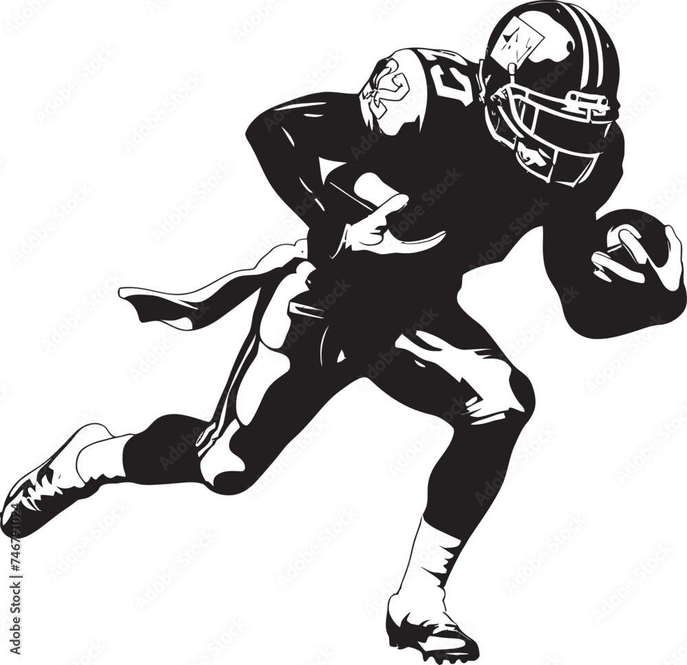 Infinite Compassion Vector Graphic of Rising NFL Talent in Black Eternal Comfort Iconic Black Logo Design of Dominant NFL Player