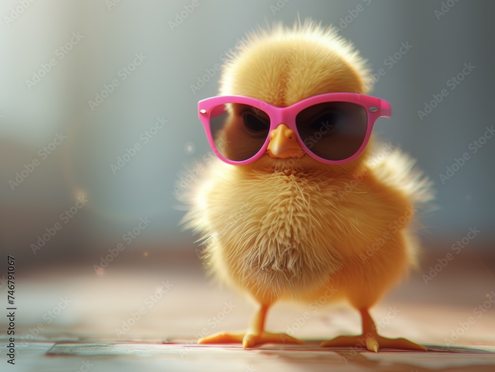 Baby Chick in Pink Sunglasses