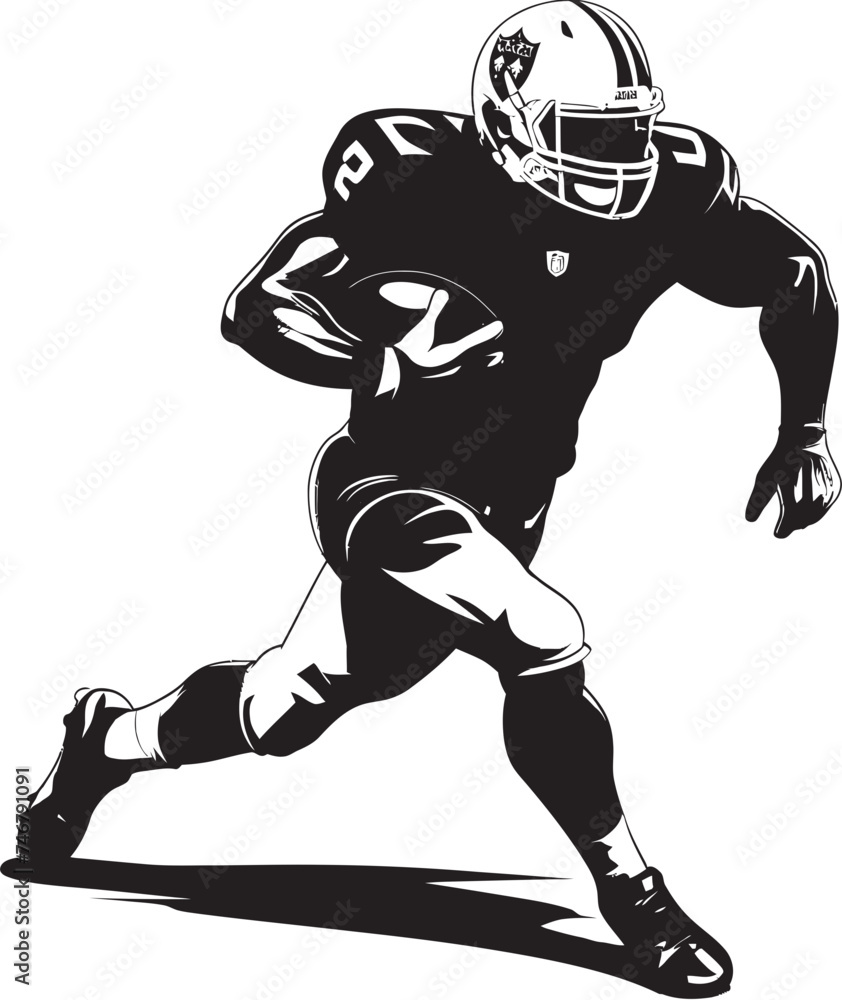 Unconditional Support Vector Graphic of NFL Player Icon in Black Infinite Compassion Iconic Black Logo Design of Rising NFL Talent
