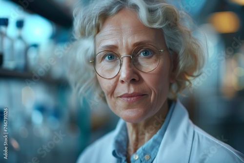 Mature Scientist Portrait in Lab photo