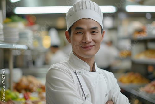 Asian Chef Portrait in Restaurant