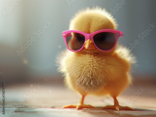 Baby Chick in Pink Sunglasses © Custom Media