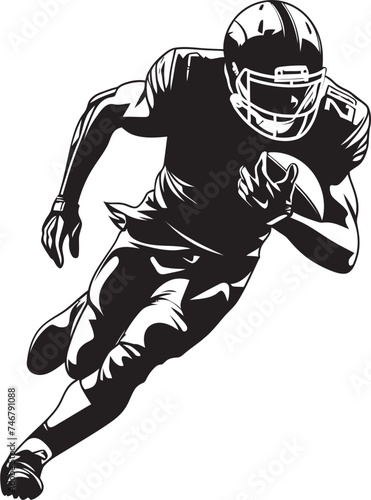 Tender Guardian Black Emblem of NFL Star Unconditional Support Vector Graphic of NFL Player Icon in Black
