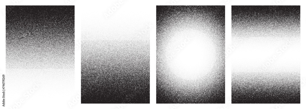 Noise grain background, pointillism dots gradient or dotwork pattern, vector stipple effect. Grain noise halftone or grainy texture or dotwork grain noise - obrazy, fototapety, plakaty 