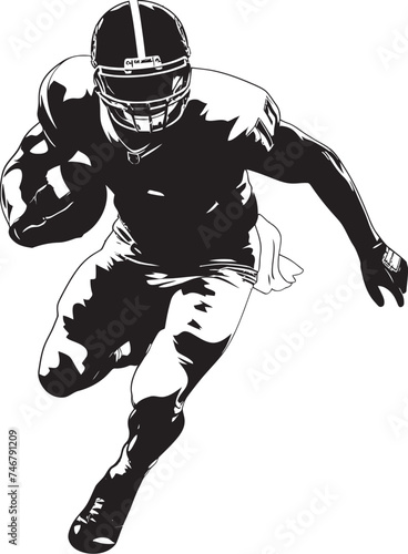 Field Phenom Vector Graphic of Rising NFL Talent Touchdown Technician Iconic Black Logo Design of Scoring Expert