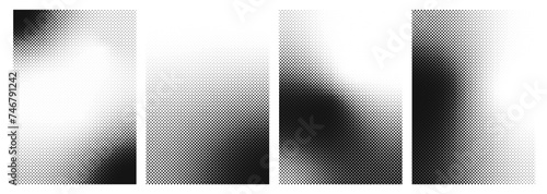 Wallpaper Mural Noise dot grain background, pointillism dots gradient or halftone dotwork pattern. Vector stipple effect of grain noise with grainy texture Torontodigital.ca