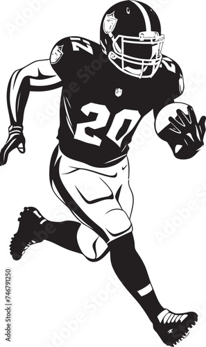 Touchdown Tempest Vector Graphic of NFL Scoring Storm Blitz Bomber Iconic Black Logo Design of NFL Pass Rush Specialist