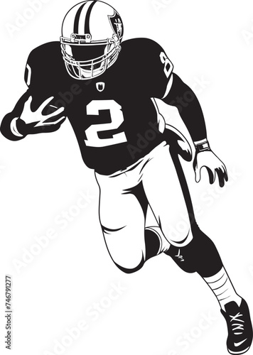 Field Force Iconic Black Logo Design of NFL Player in Powerful Action Pigskin Phenom Black Emblem of NFL Football Prodigy