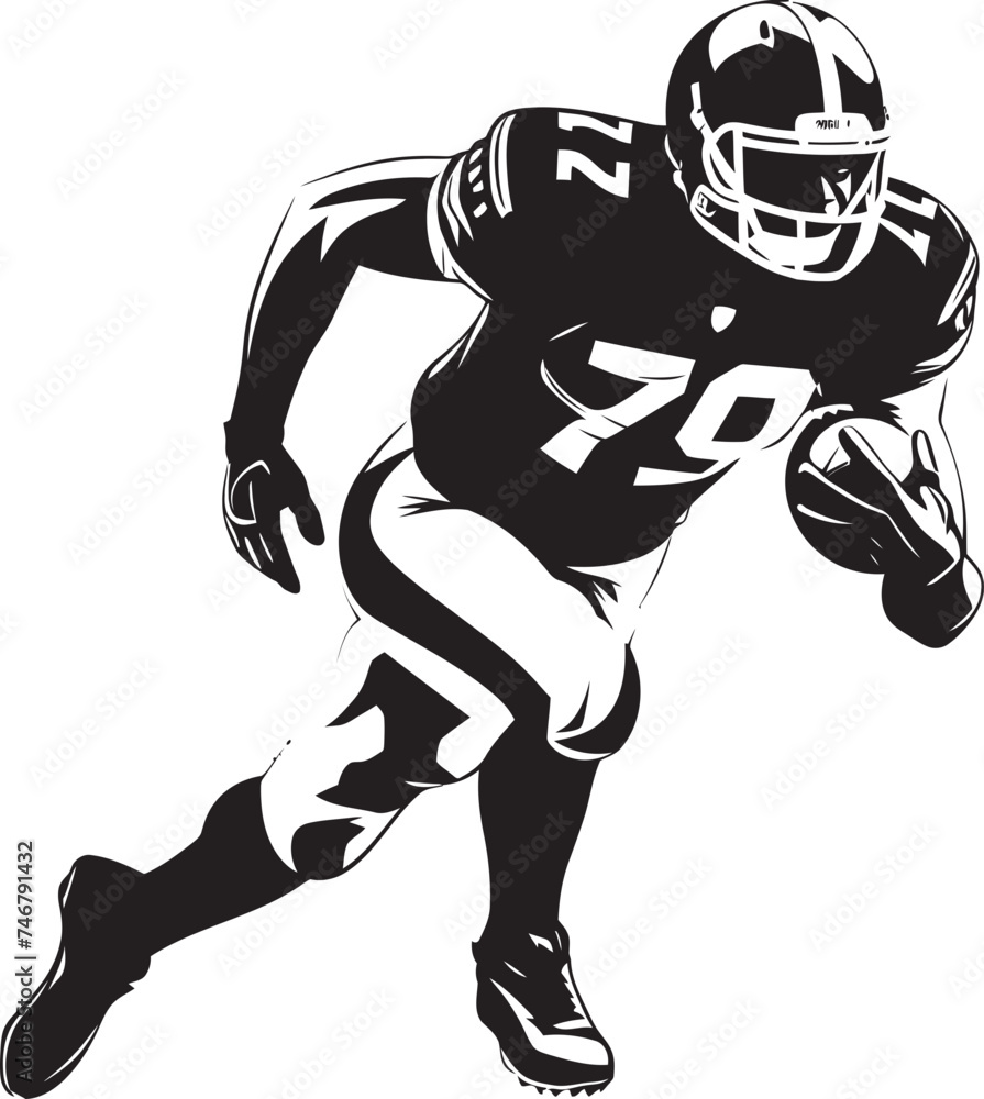 Blitz Bandit Vector Graphic of NFL Pass Rush Specialist in Black Gridiron General Iconic Black Emblem of NFL Field Commander Blitz Bandit Vector Graphic of NFL Pass Rush Specialist in Black Gridiron General Iconic Black Emblem of NFL Field Commander