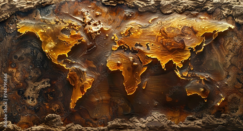 3D world map illustration 3D world map illustration