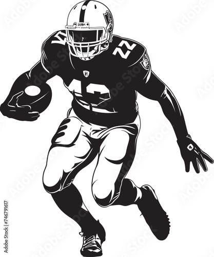 Field Phenom Vector Black Emblem of Rising NFL Talent Touchdown Titan Iconic Black Logo Design of NFL Scoring Champion