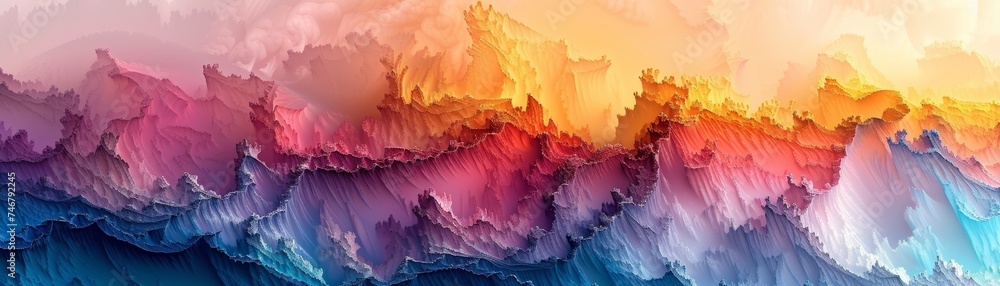 Vivid colors blend with surreal nature elements in dynamic abstract landscapes, creating a mesmerizing fusion. Vivid colors blend with surreal nature elements in dynamic abstract landscapes, creating a mesmerizing fusion.