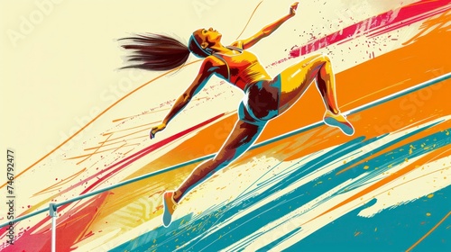 illustration of a woman doing a big jump
