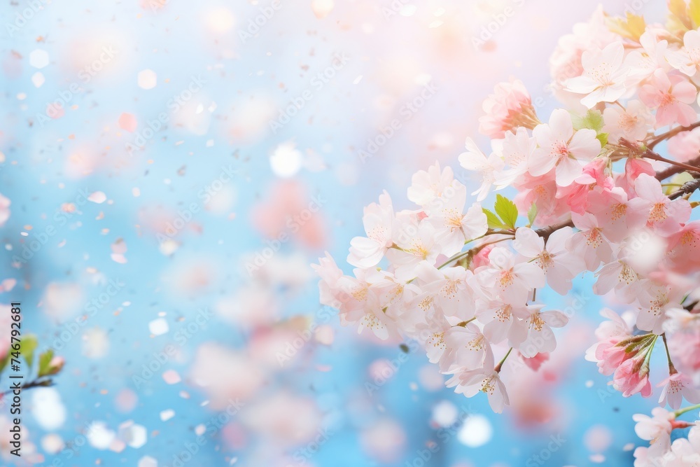 Colorful abstract spring background design for seasonal greeting cards and social media posts