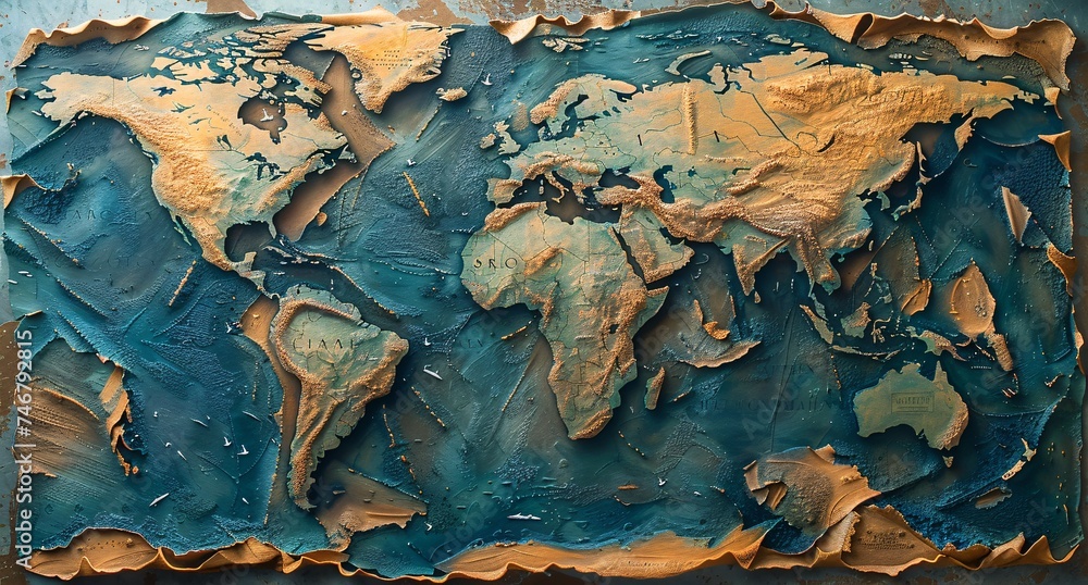 Fototapeta premium 3D world map illustration
