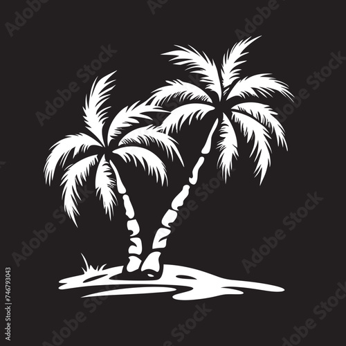 Seashore Solace Black Logo of Palm and Sandy Coastline Coastal Elegance Vector Palm Tree and Beachfront Scene