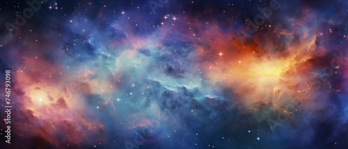 Night sky with stars and nebula. Space background.