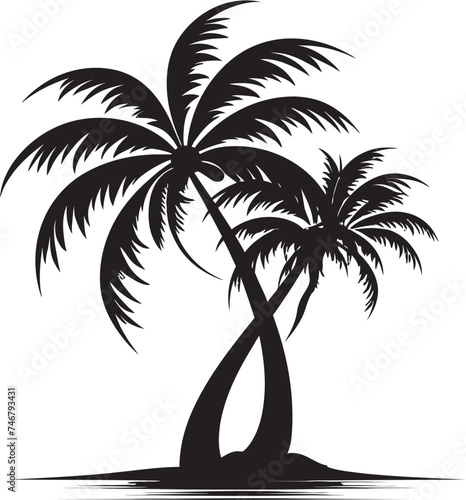 Palm Coast Escape Iconic Black Logo Design of Tropical Oasis Beachfront Bliss Vector Graphic of Seaside Palm Tree