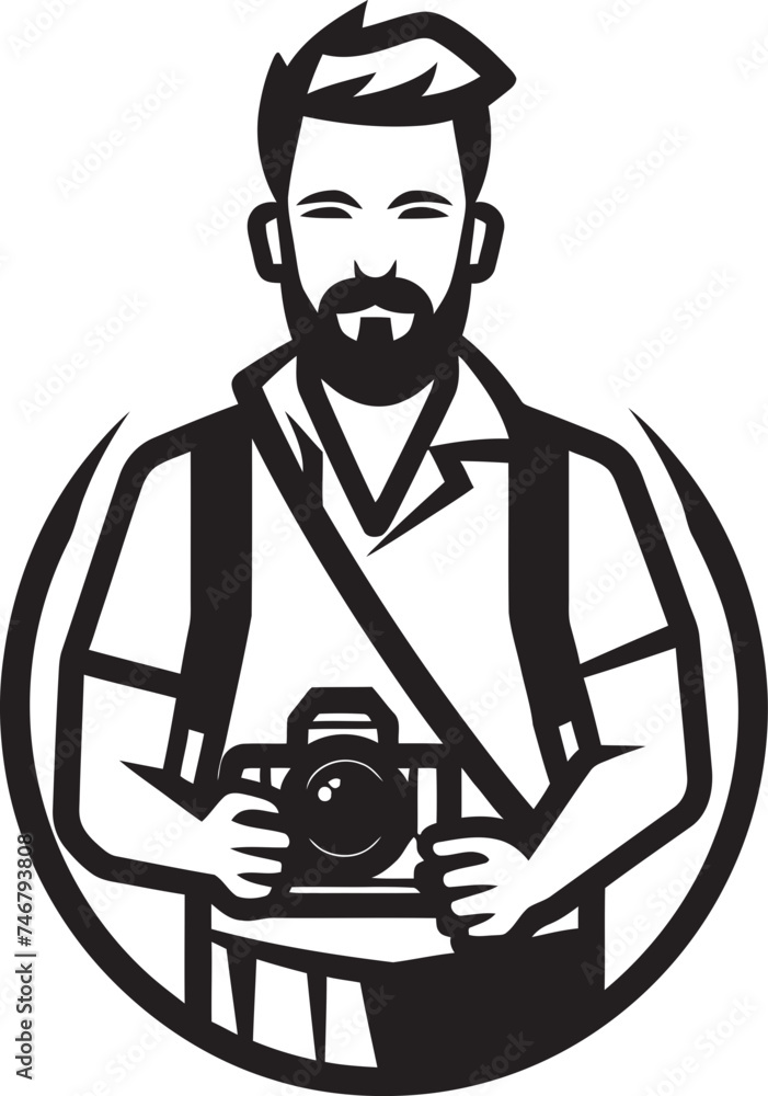LensLegacy Vector Black Logo of Photographers Icon CaptureCanvas Iconic Thick Line Art Icon for Photography