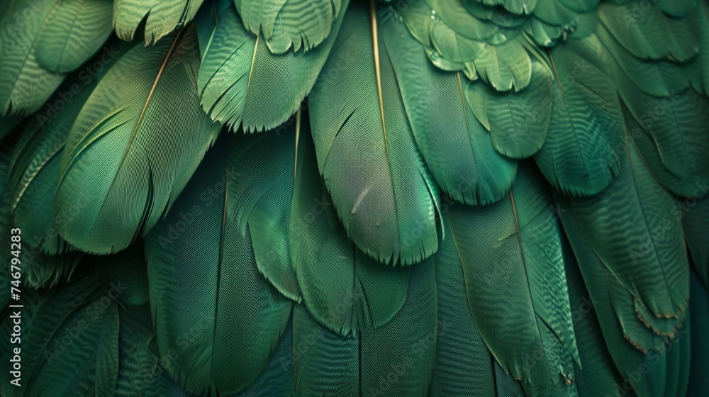Obraz premium Verdant Feather Texture: A Trending Color Background Generative AI