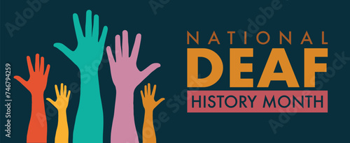 National Deaf History Month. Celebrated from March through April in United States. In honour of the achievement of the deaf and hard of hearing. photo