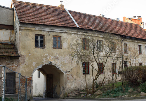 Ancient house in old town of Vilnius, Lithuania photo