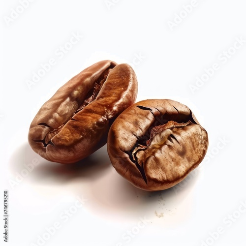 Hyper-Realistic Roasted Coffee Beans Close-Up Generative AI