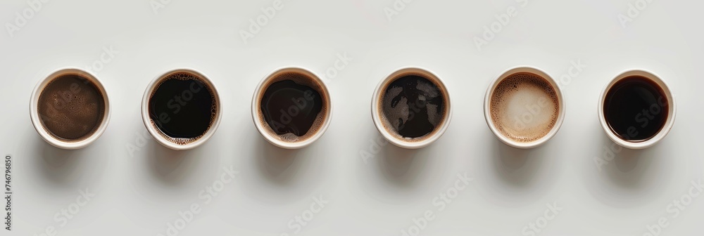 Coffee to Go: Set of Paper Cups with Black Coffee Generative AI Coffee to Go: Set of Paper Cups with Black Coffee Generative AI