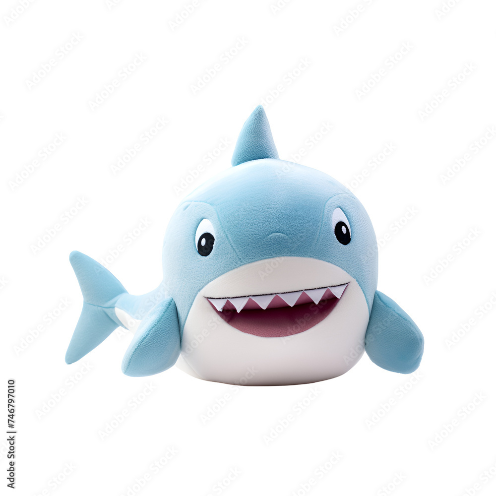 Plush Shark Stuffed Animal Toy: Cute Edition, Isolated on Transparent Background, PNG Plush Shark Stuffed Animal Toy: Cute Edition, Isolated on Transparent Background, PNG