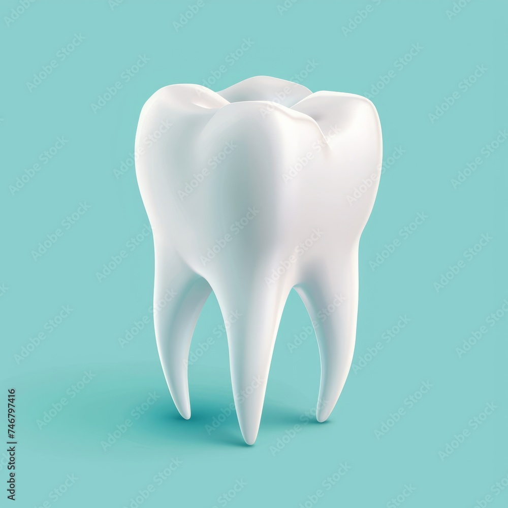 Realistic Tooth Inspection Icon on Blue Background Generative AI Realistic Tooth Inspection Icon on Blue Background Generative AI