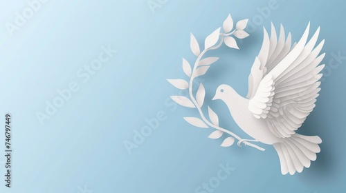 Flying Dove of Freedom for International Day of Peace Generative AI photo