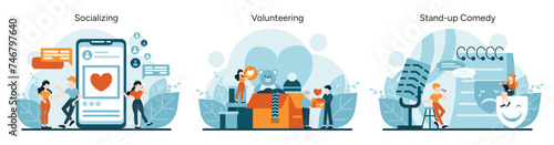 Digital interactions, charitable work, and entertainment