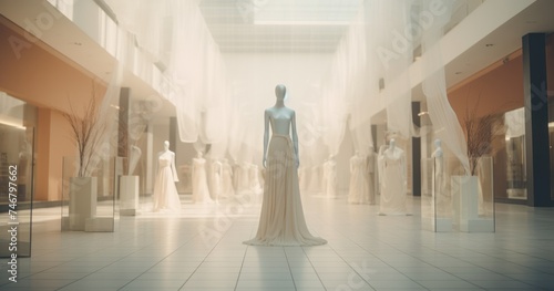 an empty shopping center without mannequins