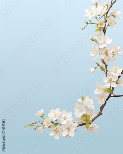 A spring wallpaper with a branch of apple blossoms