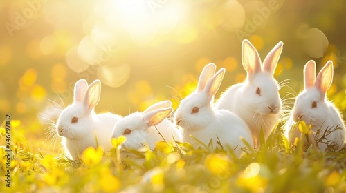 A simple, yet beautiful design with a row of Easter bunnies at the bottom