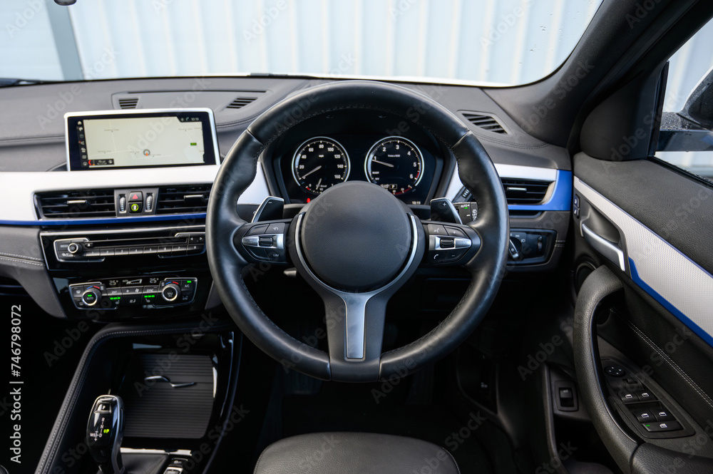Modern leather steering wheel
