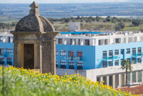 View of modern buildings from old town forts, Elvas photo