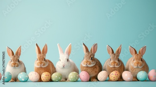 A simple, yet beautiful design with a row of Easter bunnies at the bottom