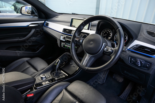 Interior of a modern luxury car