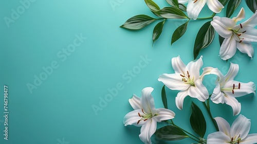 A serene design with a few Easter lilies at the top