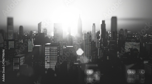 the cityscape with buildings behind it