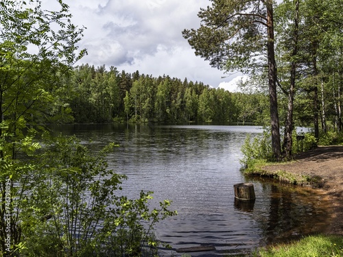 Beautiful landscape on the Vsevolozhsk Lakes, in the Leningrad region in North-West Russia photo