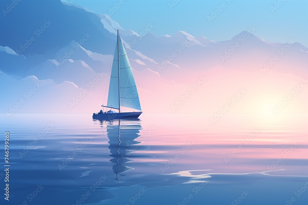 a sailboat on water with mountains in the background